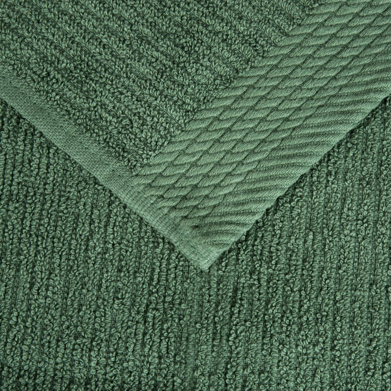 Lavish Home Ribbed 100% Cotton 10 Piece Towel Set - Green 27" x 54" - Image 3